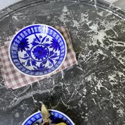 Guéridon Empire noyer et marbre fin XIXème