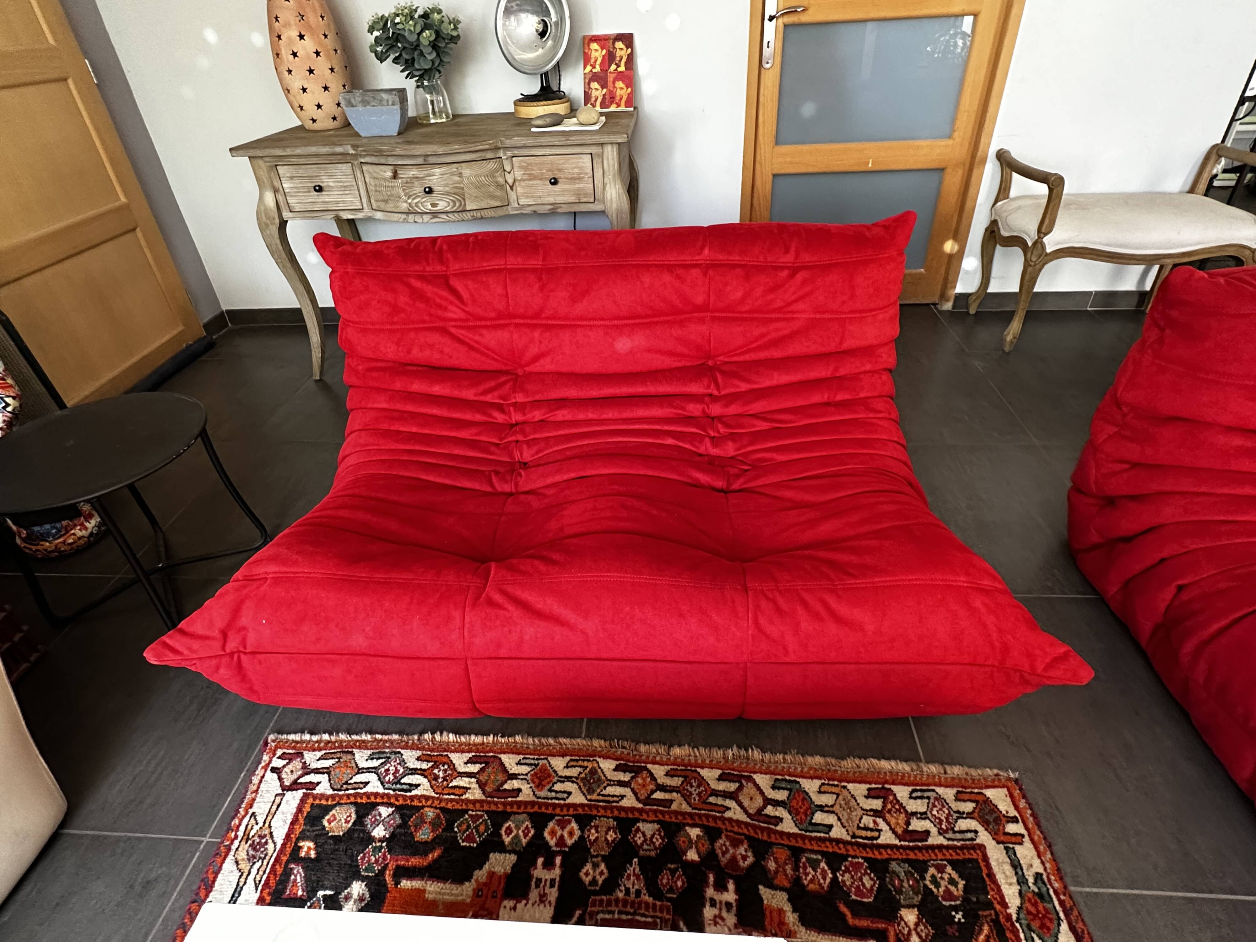 Togo Alcantara red sofa