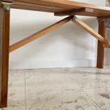 Folding bench in wood varnish vintage