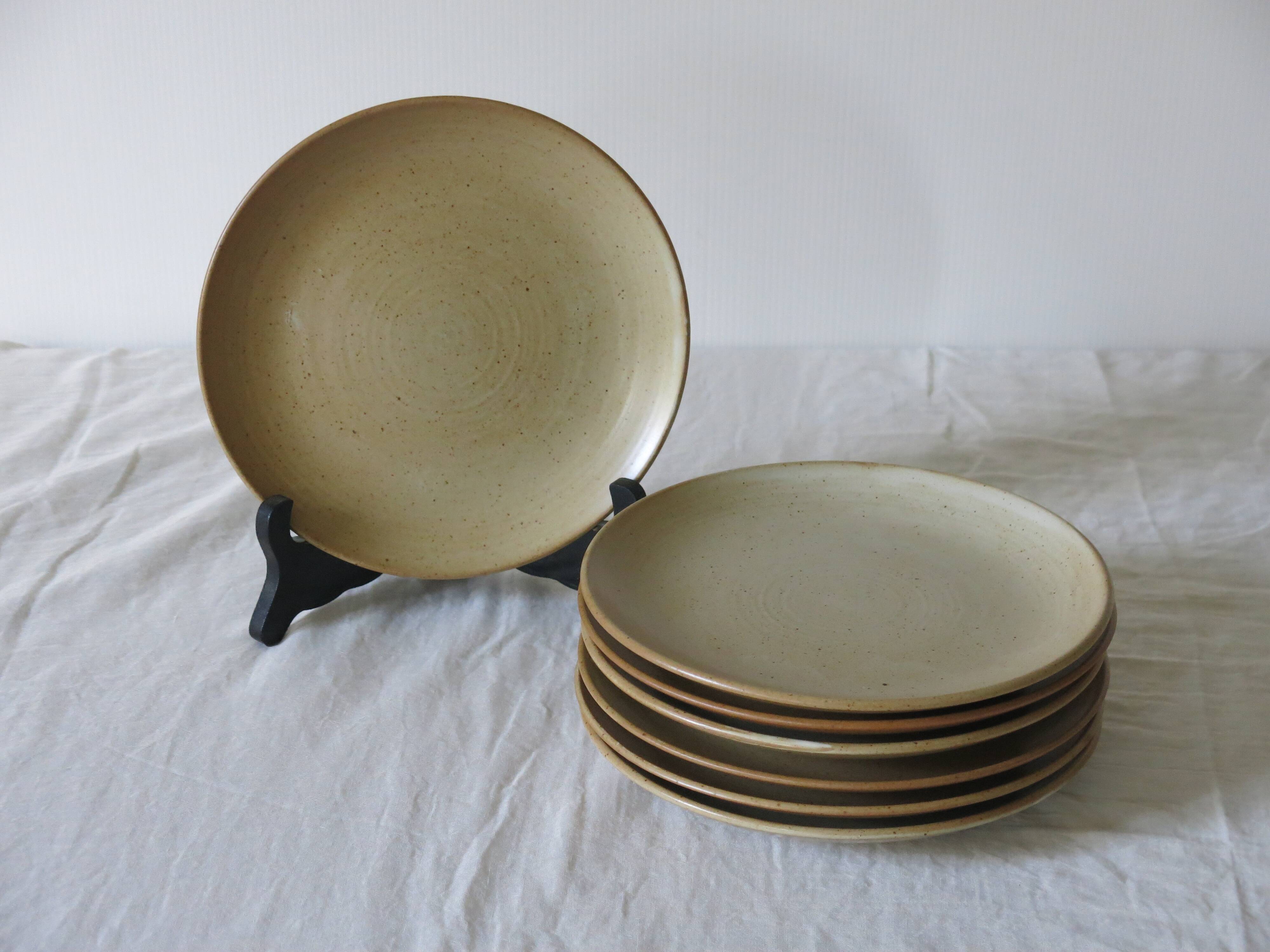 7 “Grès village France” dessert plates in very good condition