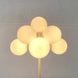 Minimalist glass and metal floor lamp from Switzerland, mid-century by E.R. Nele for Temde, 1960s.