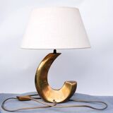 Brass Sculptural Wave Shaped Table Lamp