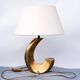 Lampe de table sculpturale en laiton en forme de vague