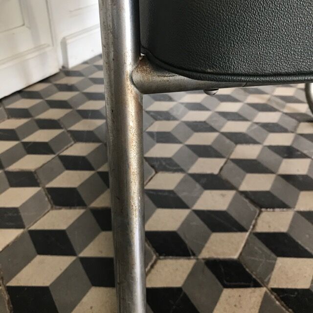 Fauteuil de bureau industriel skaï gris