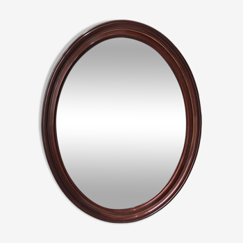 Miroir en bois oval vintage