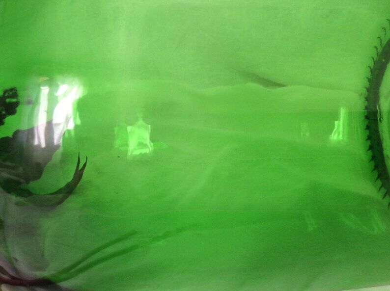 Dame Jeanne en verre vert émeraude