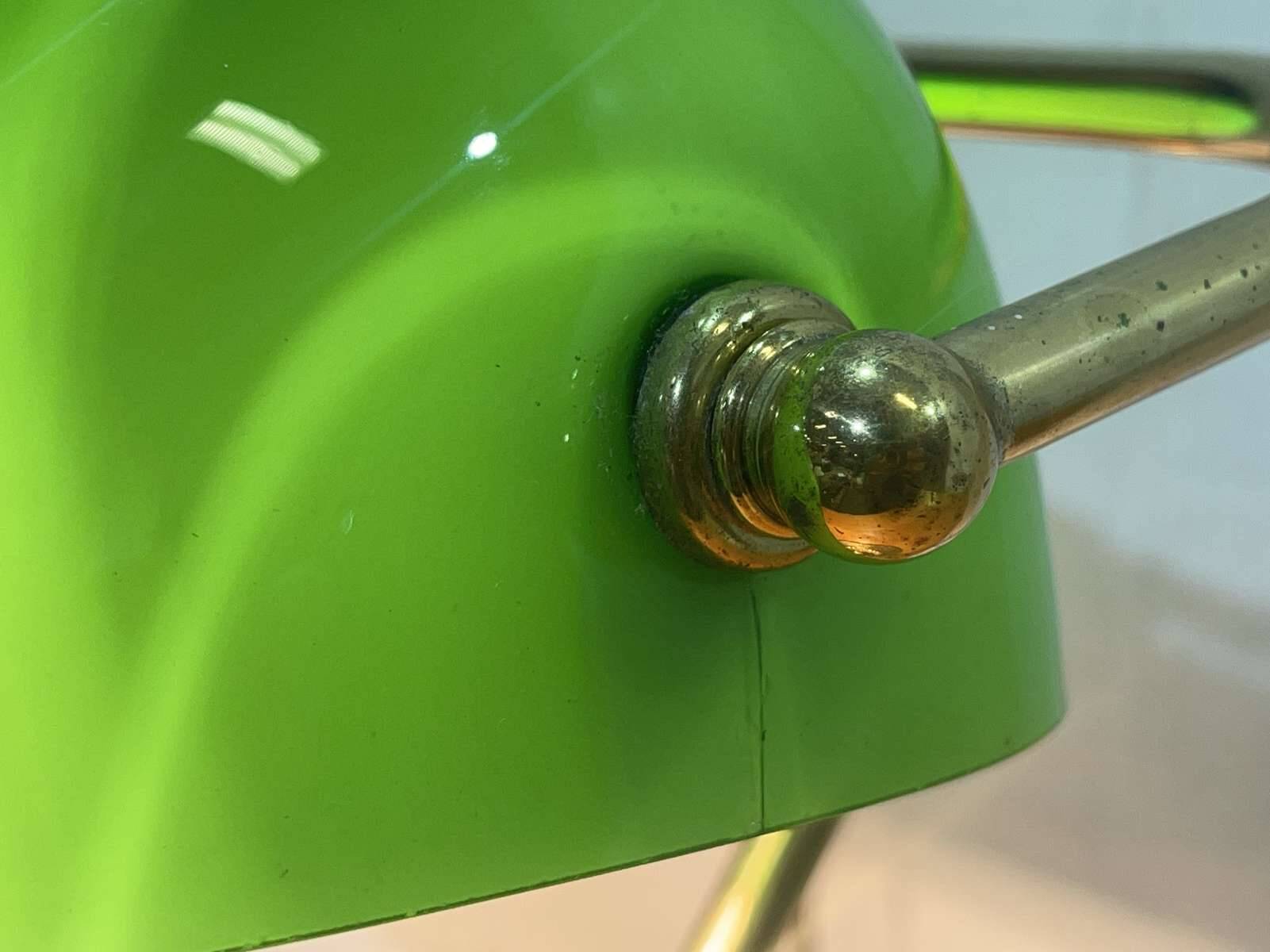 Brass and green opaline desk lamp (opaline defect)