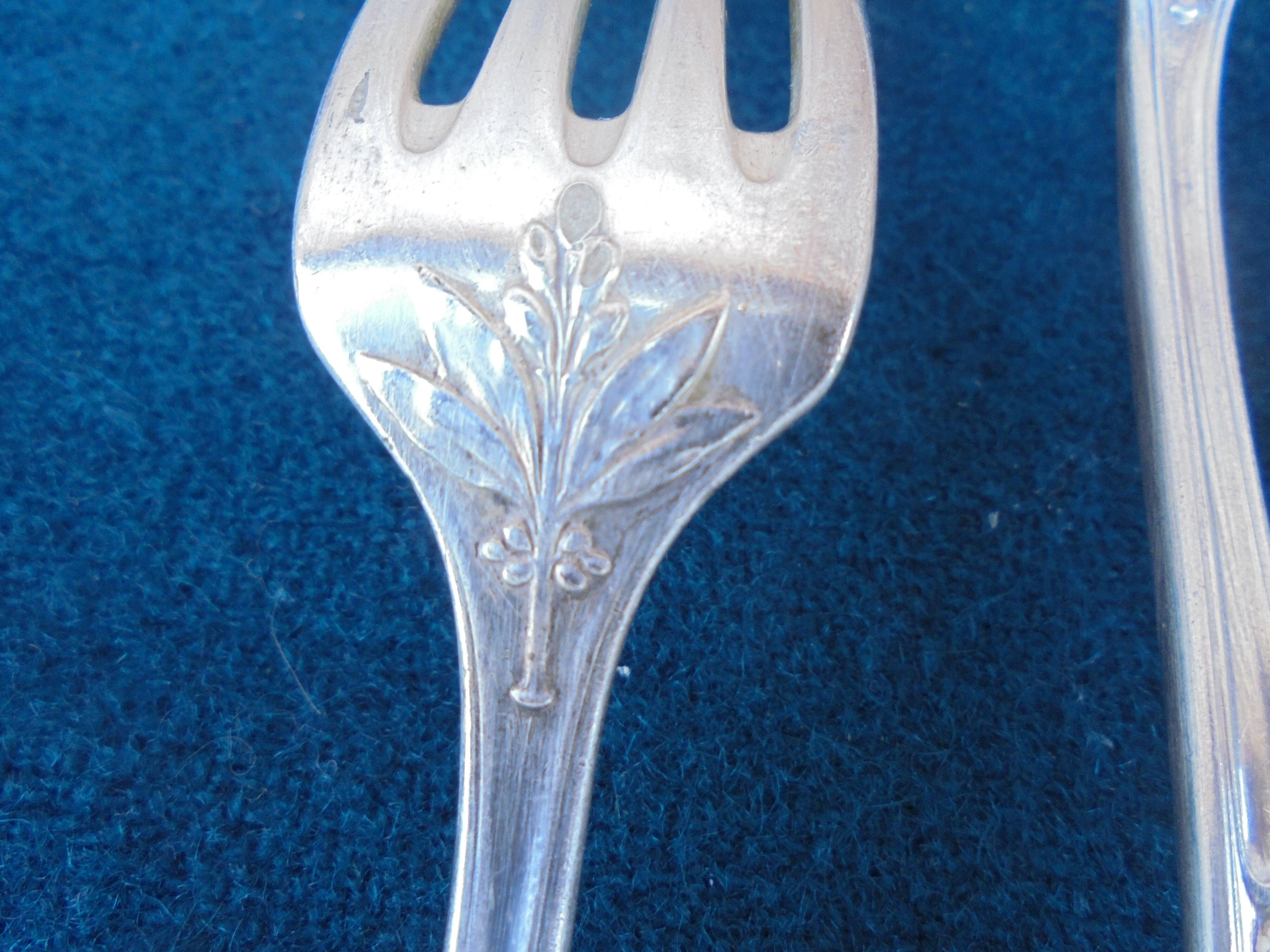 6 forks silver metal christofle mle laurel canals