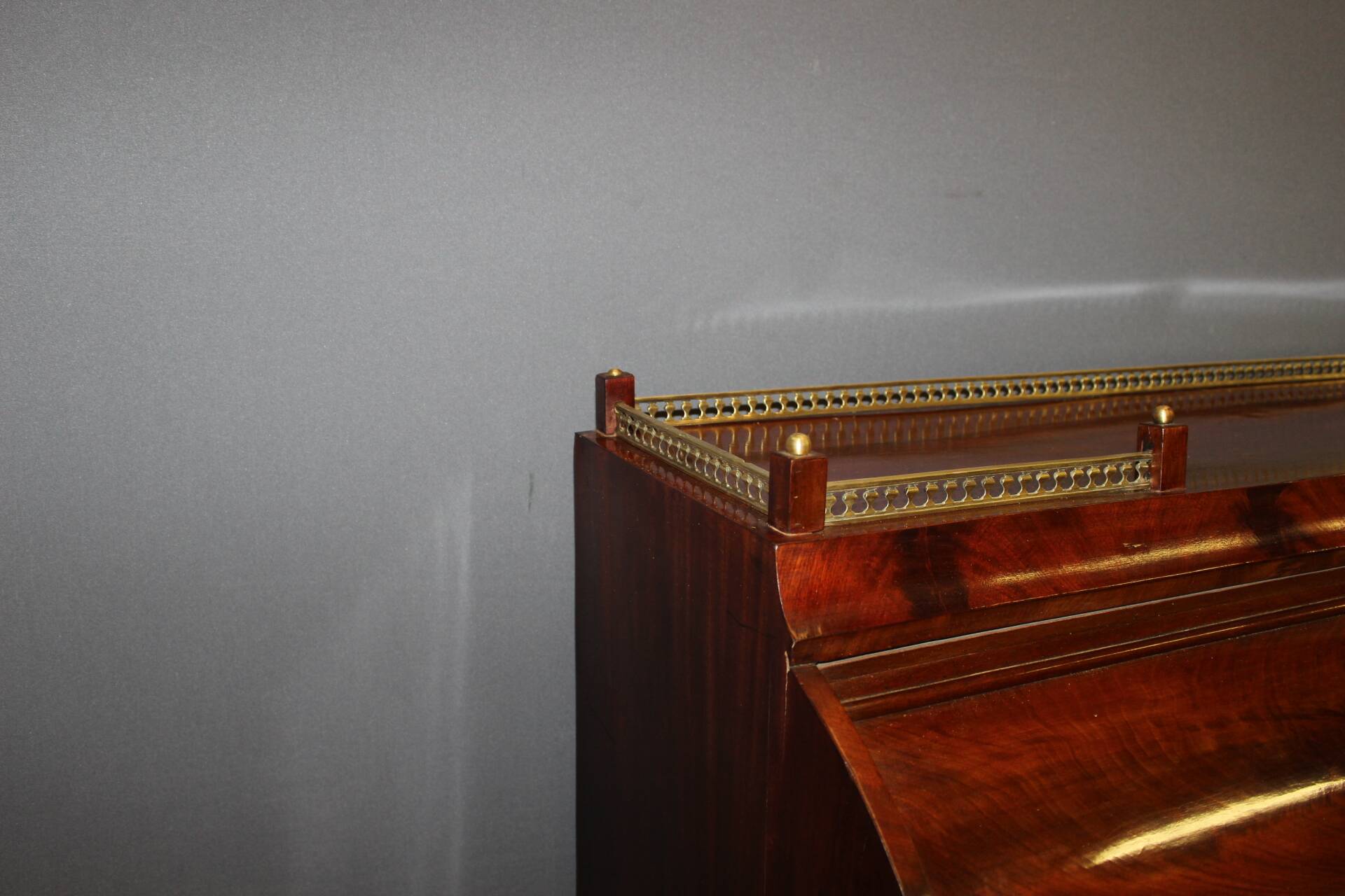 19th Century Mahogany Cylinder Secretary Desk