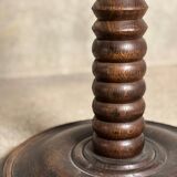 Charles Dudouyt style turned oak wood floor lamp 1940
