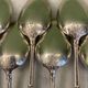 12 small silver-plated metal spoons, Russian-style handles, SAM Lux