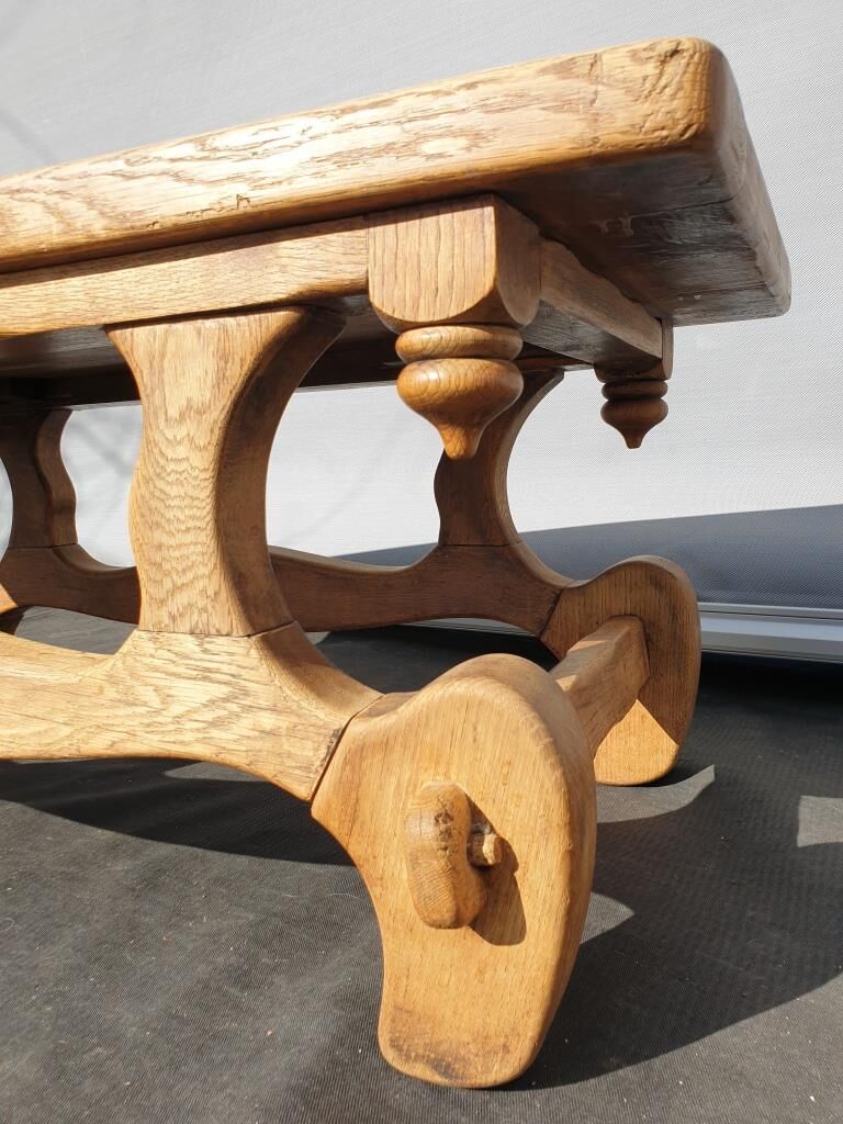 Medieval solid oak coffee table
