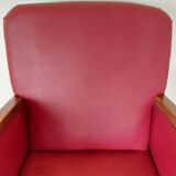 Raspberry red art deco armchair
