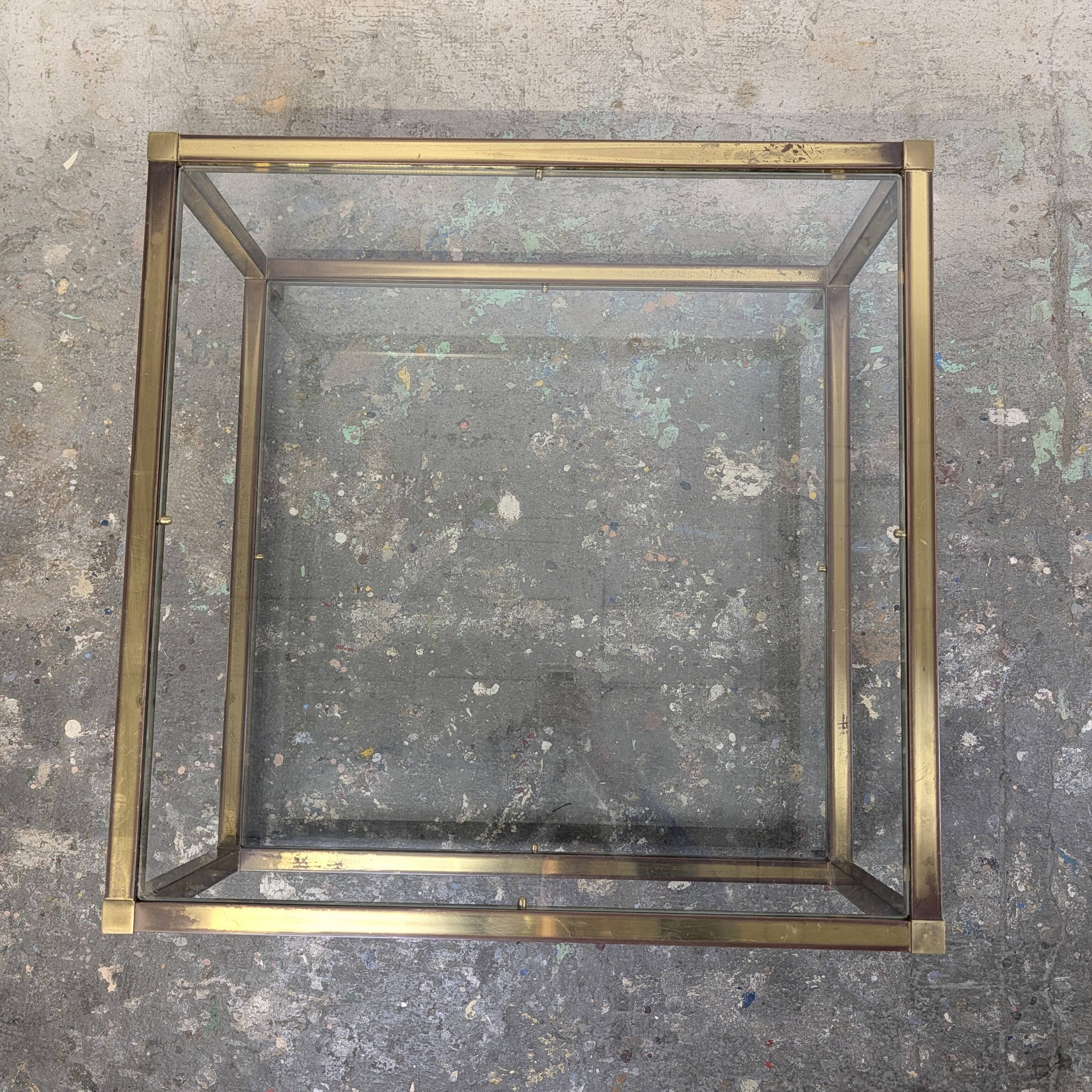 Brass and glass coffee table