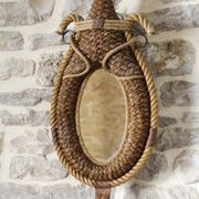 Miroir en corde années 50 46x25cm