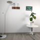 Matéria white side table, contemporary design, chrome-plated metal