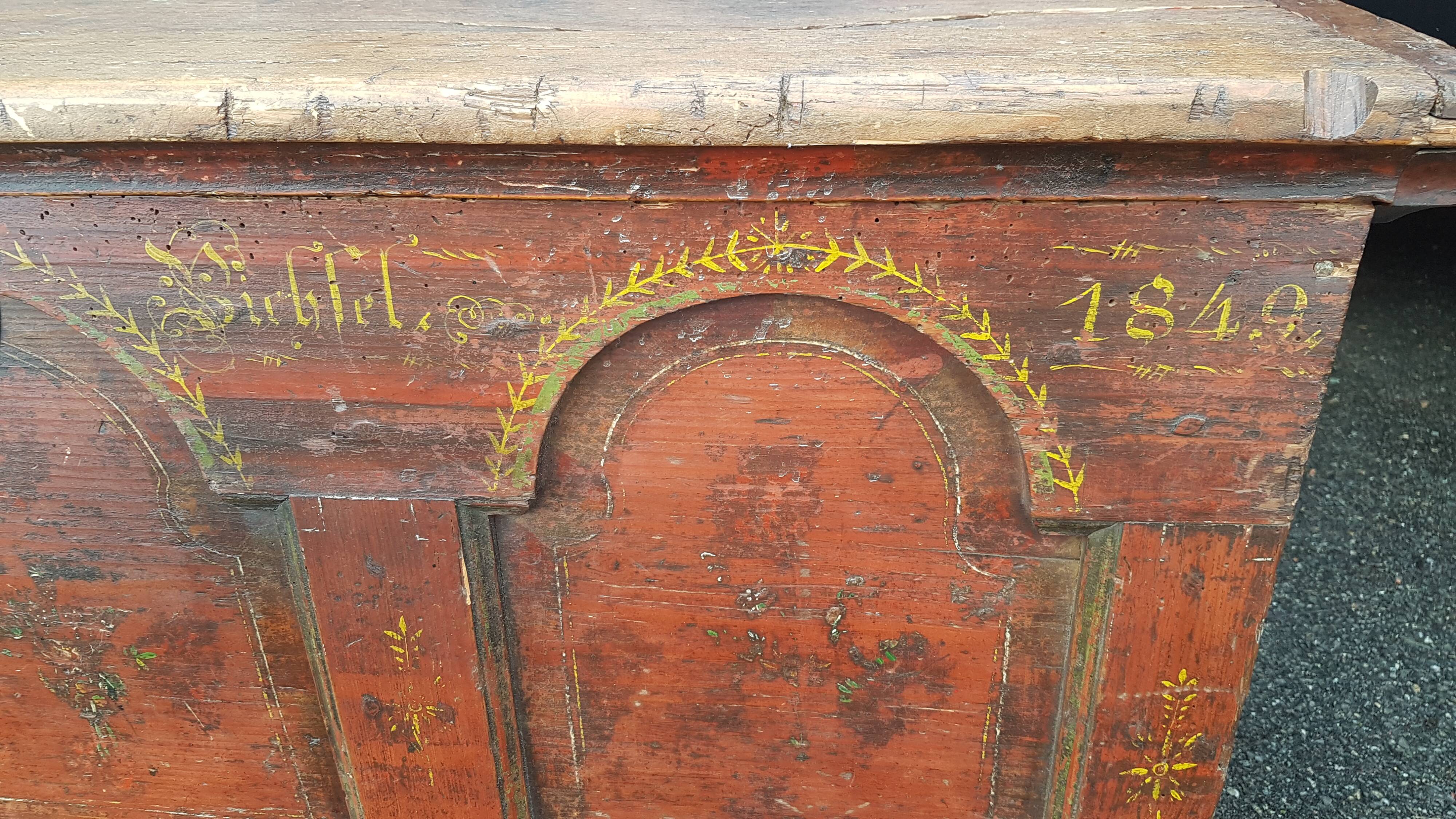 Trunk chest dated 1849