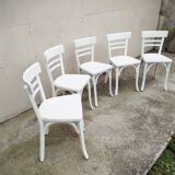 Series of 5 Baumann bistro chairs