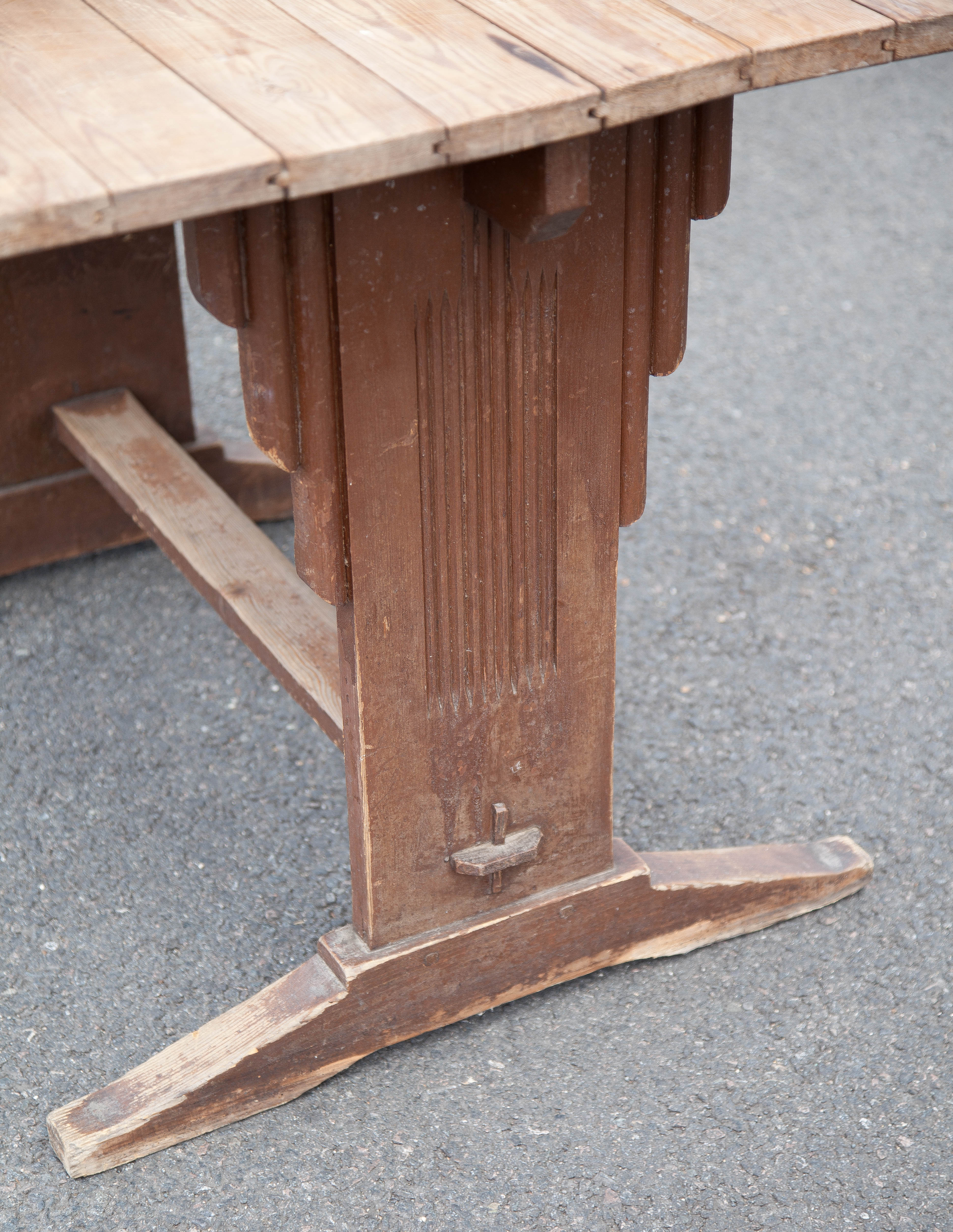 Vintage wood bistro table