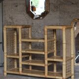 Spectacular vintage bamboo shelf