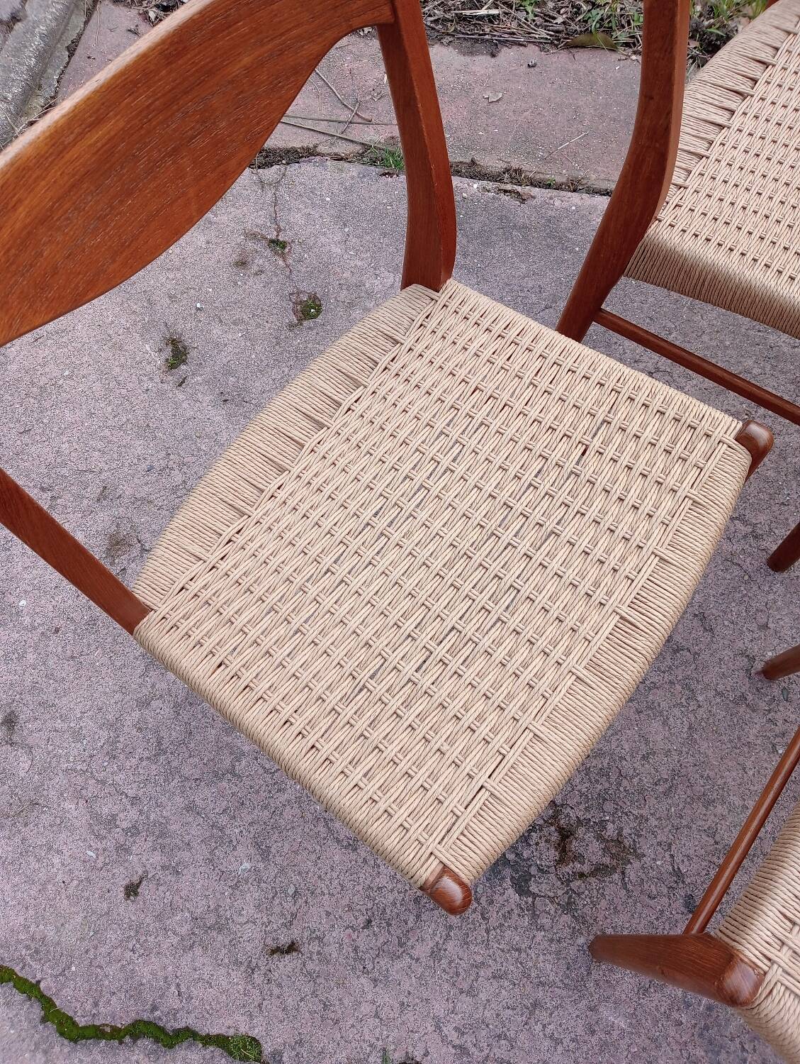 4 chaises Arne Wahl Iversen cordage neuf