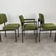 2 chairs and 1 office armchair from the 1950s in green velvet and black metal.