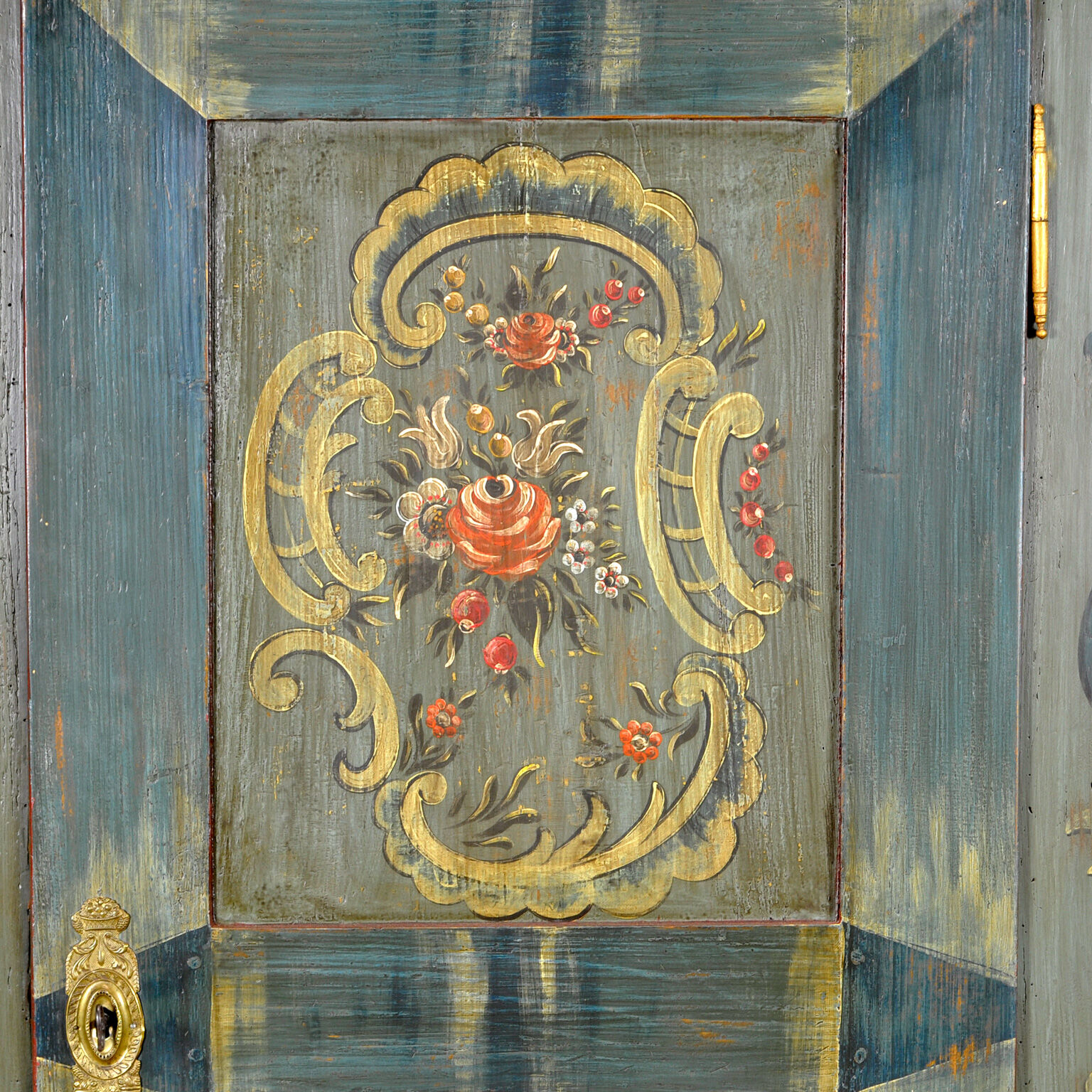 Antique german hand painted cabinet, circa 1850