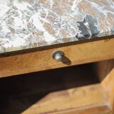 Art deco bedside table, art deco wooden bedside table with marble slab