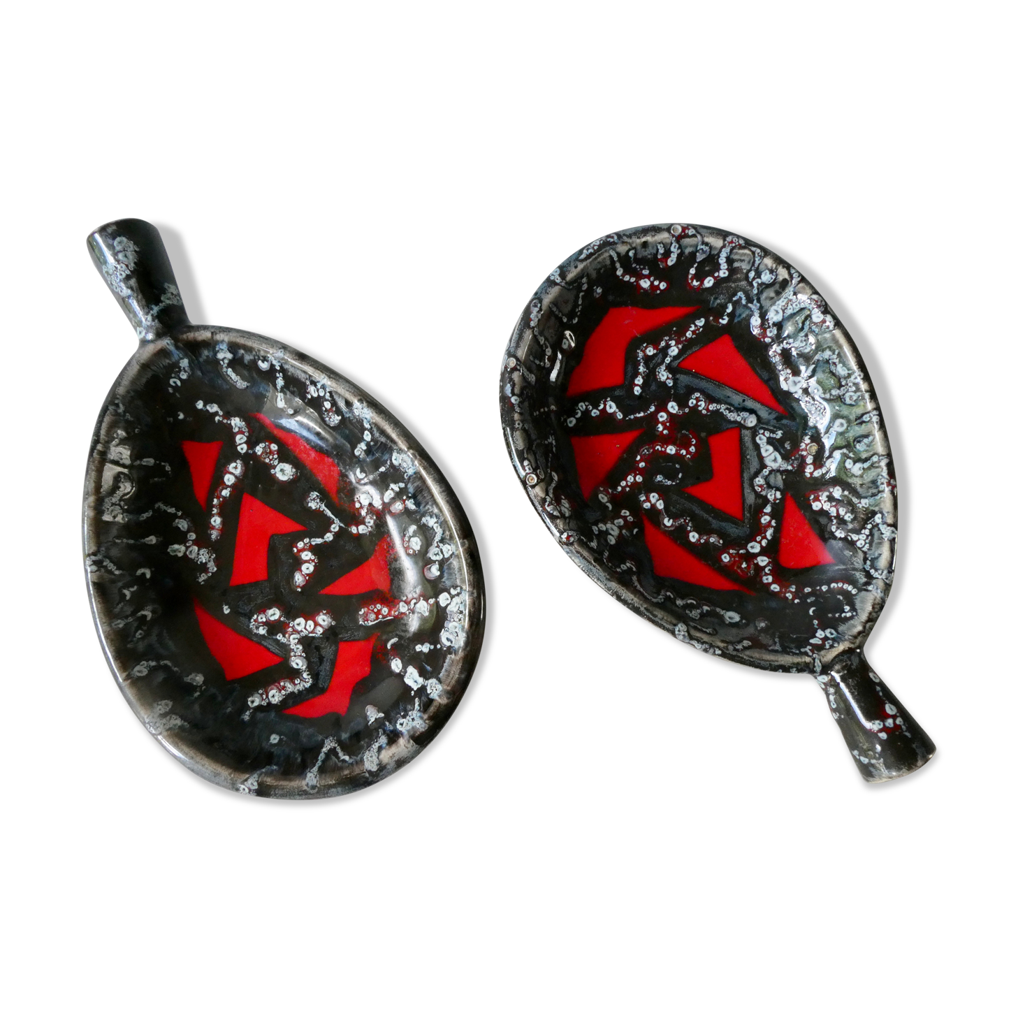 Set of 2 ceramic cups, 50s