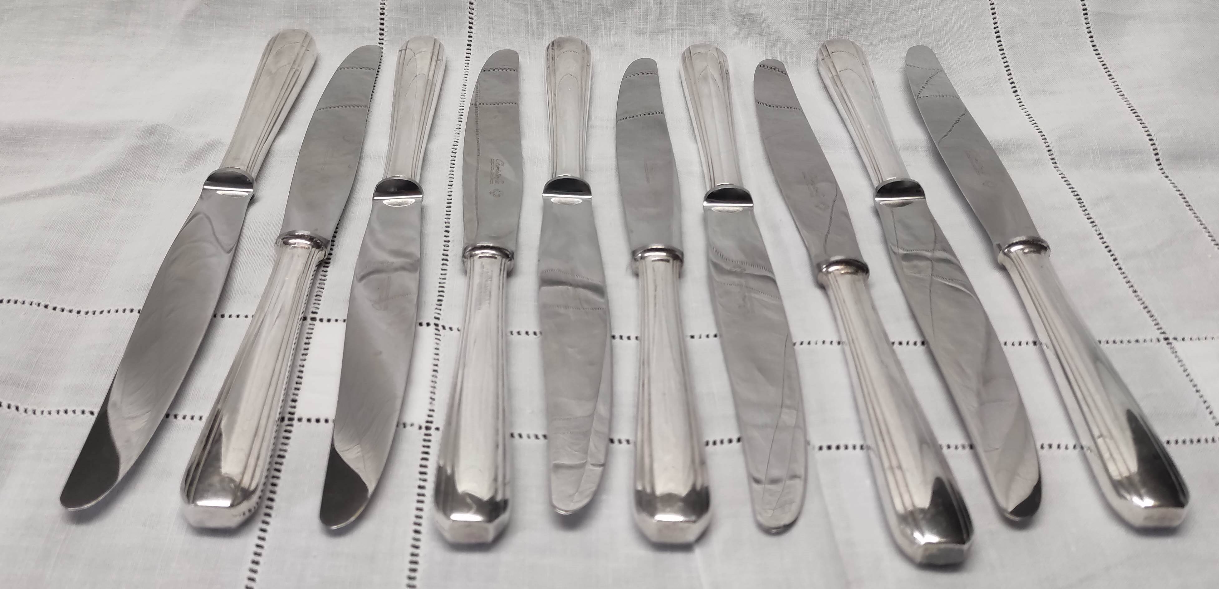 Box 2 drawers household 57 pieces christofle silver metal model "boreal"