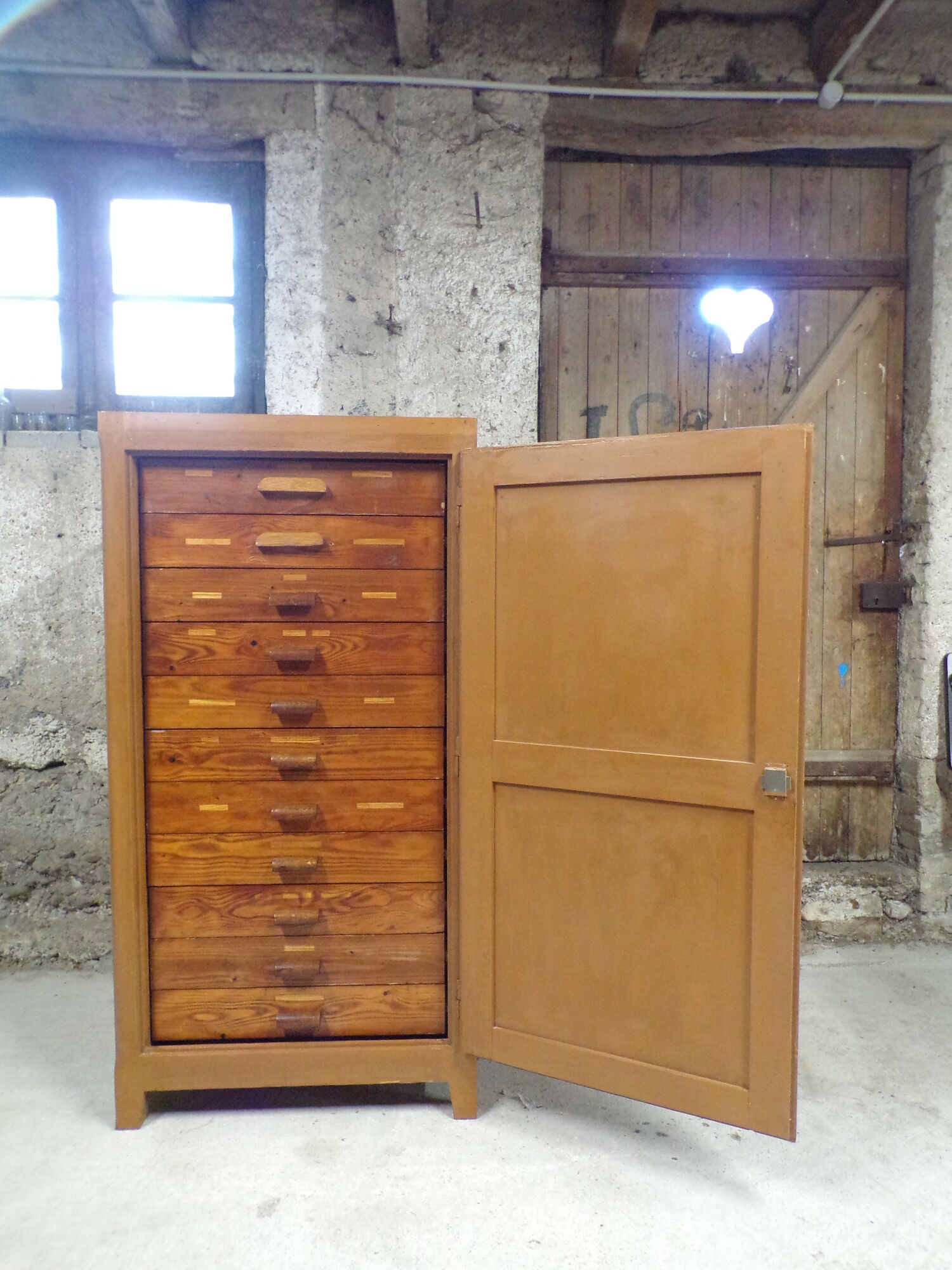 Old furniture of trade 11 drawers
