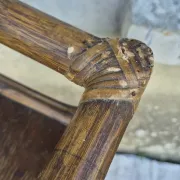 Set of 2 vintage bamboo rattan bedside shelves