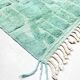 Authentic turquoise Beni Ouarain Berber rug with engraved patterns, 1.58 x 1.07 m