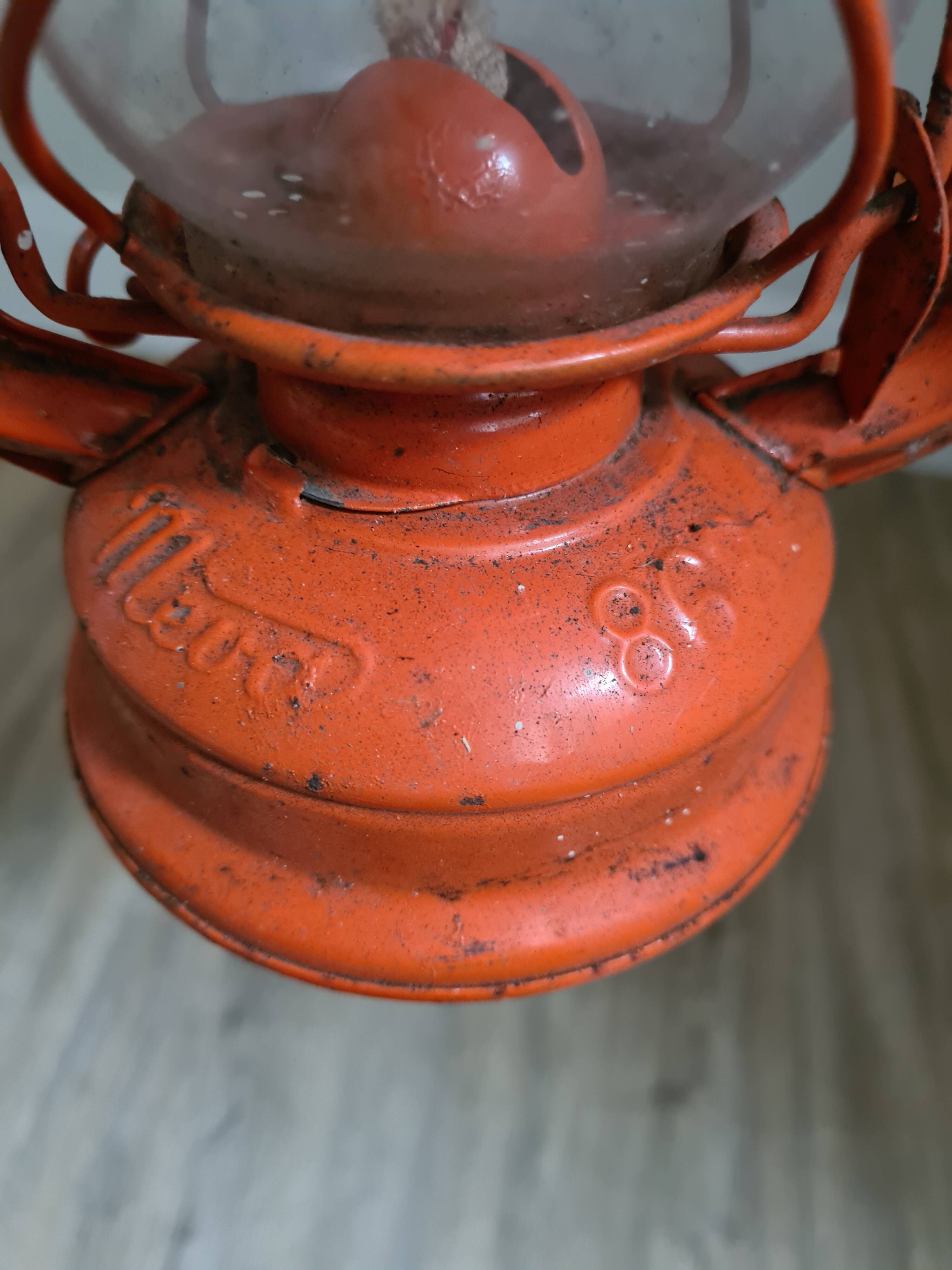 Old orange oil lamp vintage