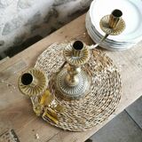 3 branch brass candlestick
