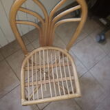 Ensemble de quatre chaises en rotin