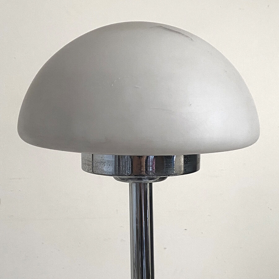 Vintage mushroom lamp 70's metal and opaline