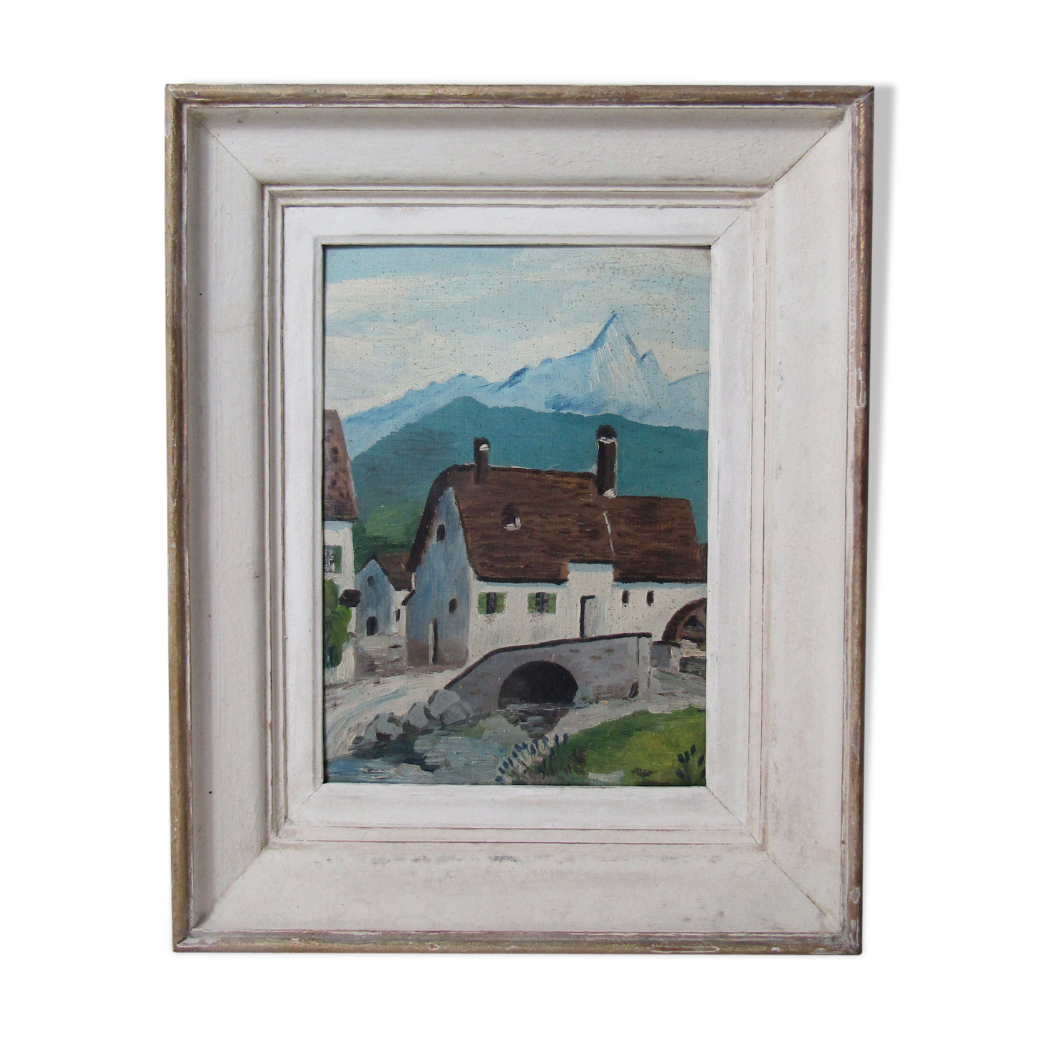 Oil painting, mountain landscape