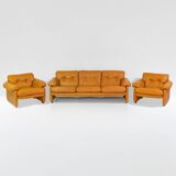 Grand Canapé Coronado Vintage en Cuir Marron par Tobia Scarpa pour C&B Italia