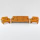 Vintage Coronado Brown Leather Large Sofa by Tobia Scarpa for C&B Italia