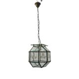Etched Glass Light Pendant 1950’s