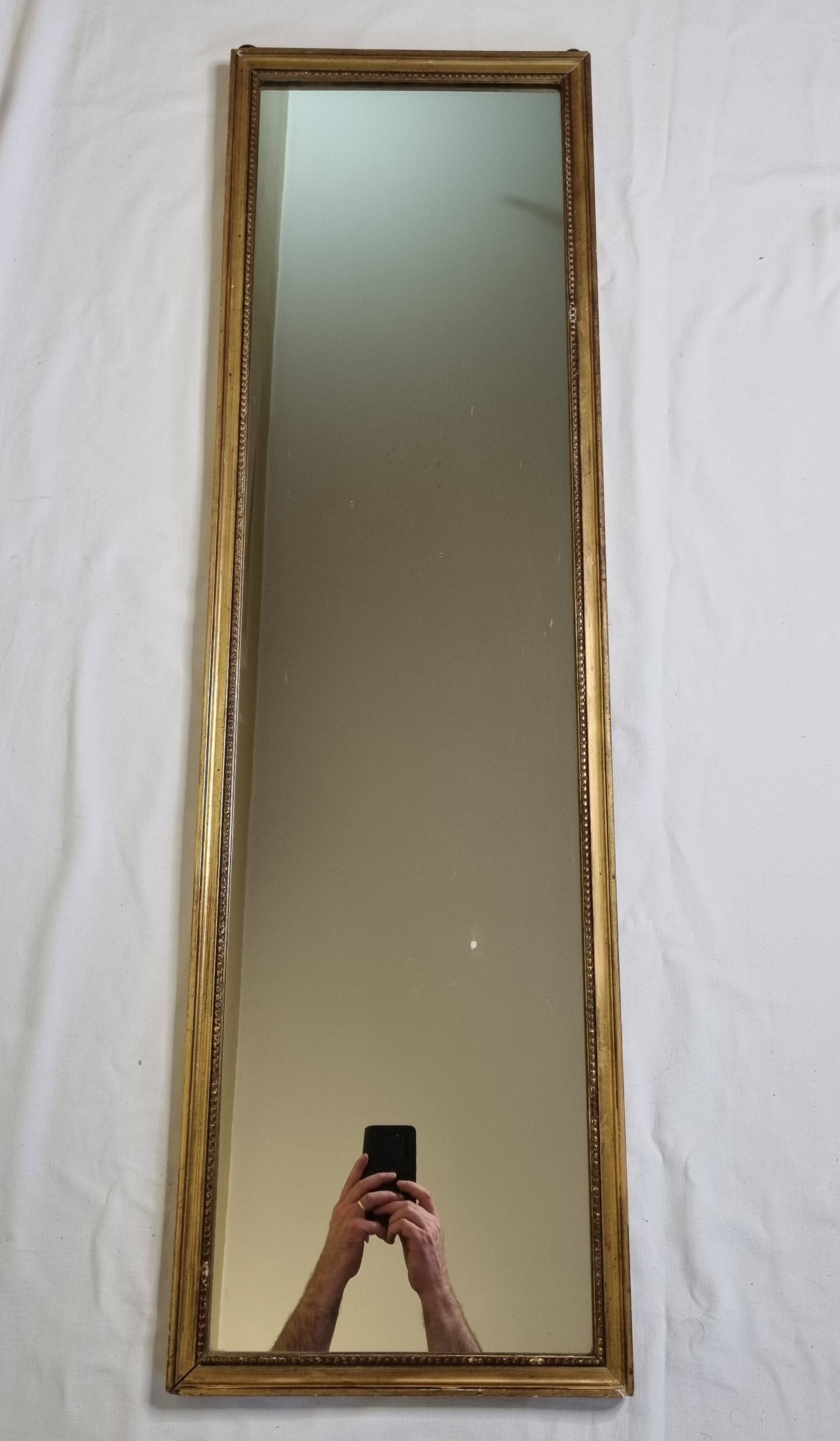 Vintage wall mirror, gold frame, 118 cm
