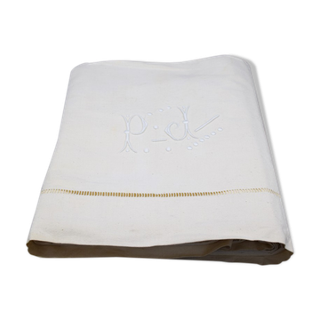 Drap ancien métis et lin XIXe