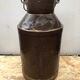 Old milk pot + metal lid vintage decoration