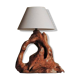 Sculptural lamp made of olive wood, around 1960.