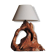 Sculptural lamp made of olive wood, around 1960.
