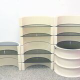 Modular plastic and glass bookcase/bar, Italy, 1970s