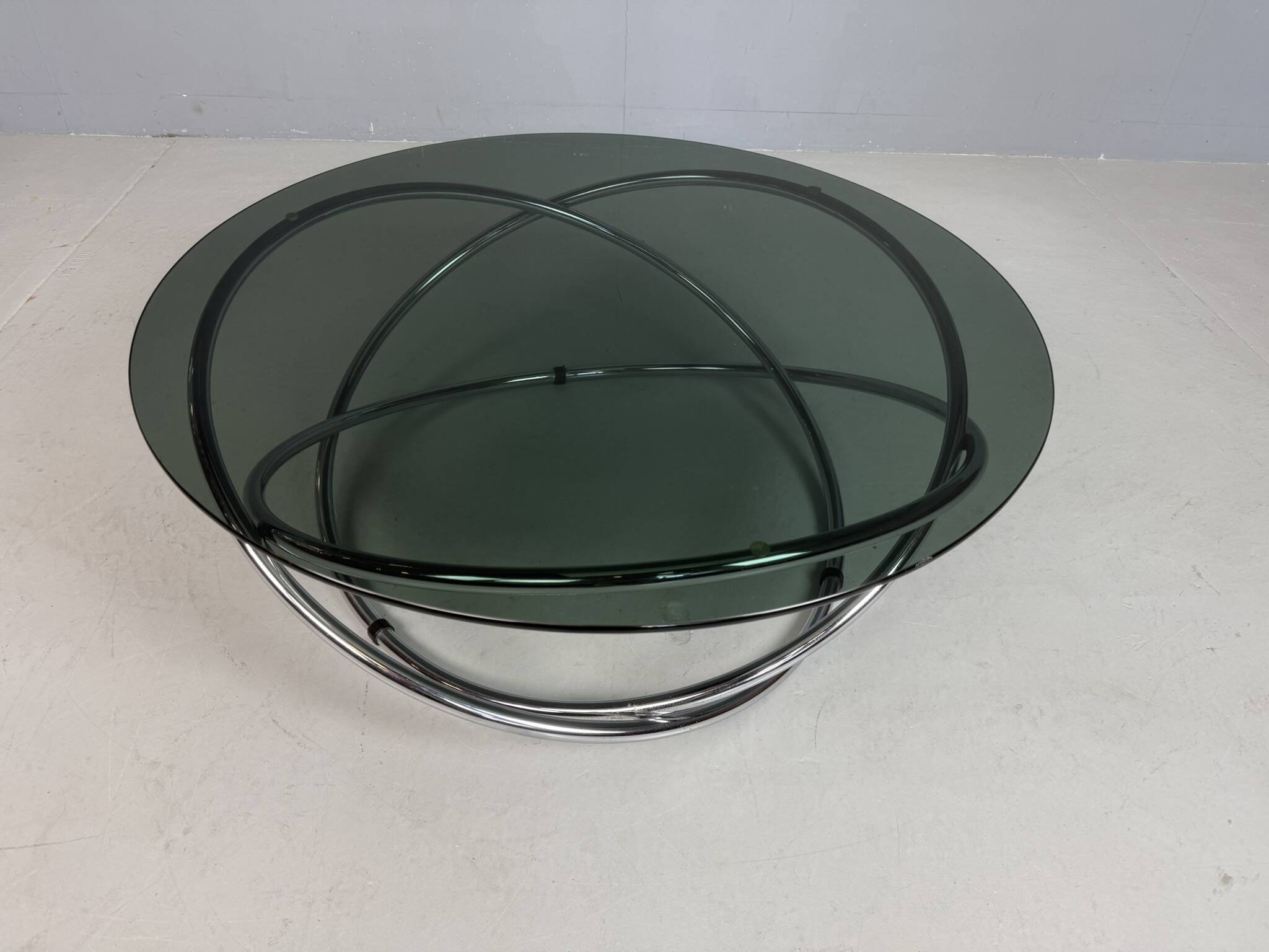 Mac chrome and smoked glass Coffee Table from Miniforms, Italy, 1970s