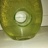 Chartreuse green blown glass vase – vintage handcrafted piece
