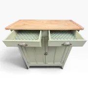 Renovated khaki Art Deco Parisian buffet in beech.